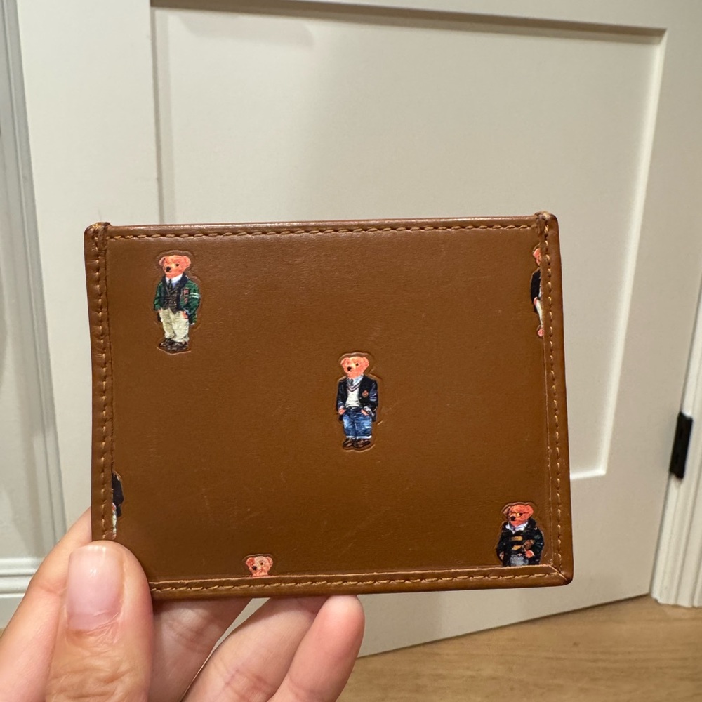 Polo Ralph Lauren Leather Polo Bear Card Case